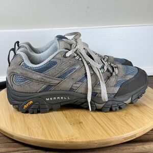 Merrell Moab 2 Vent Hiking Shoes Womens 8.5 Taupe Blue J06014 Excellent Vibram